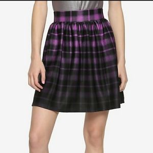 Black & Purple Plaid Skirt
